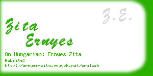 zita ernyes business card